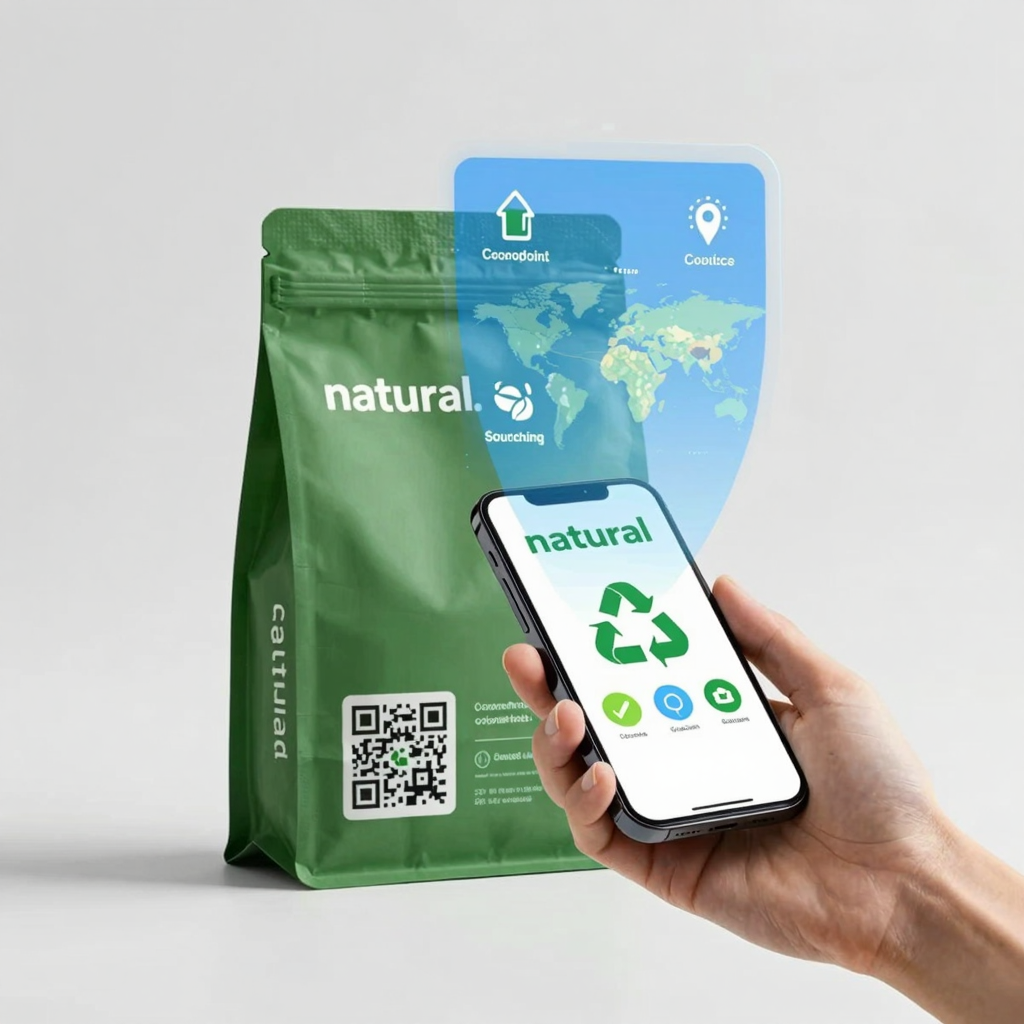 Smart packaging with QR code traceability on eco-friendly food packaging, 2025