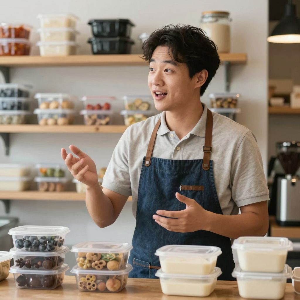 Food-Grade Plastic Containers in Use