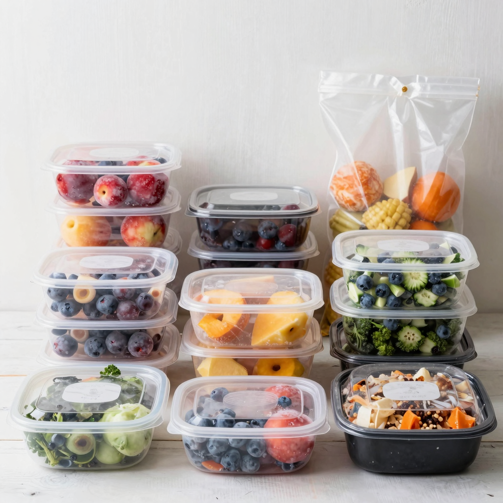 Frozen Food in Plastic Containers