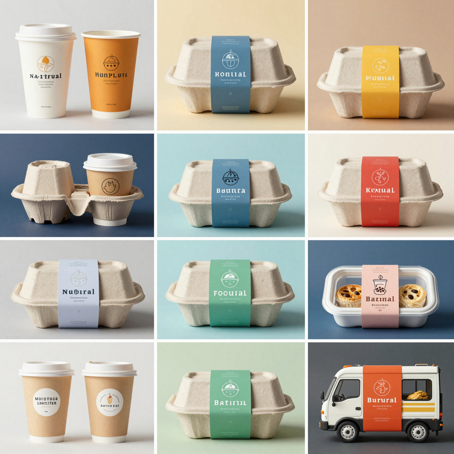 Collage of attractive food packaging designs