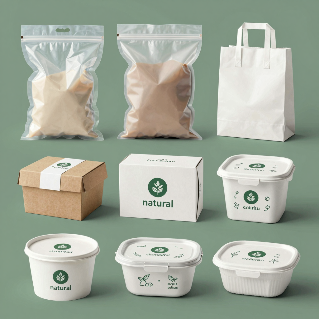 Graphic showcasing plastic packaging solutions for events and catering