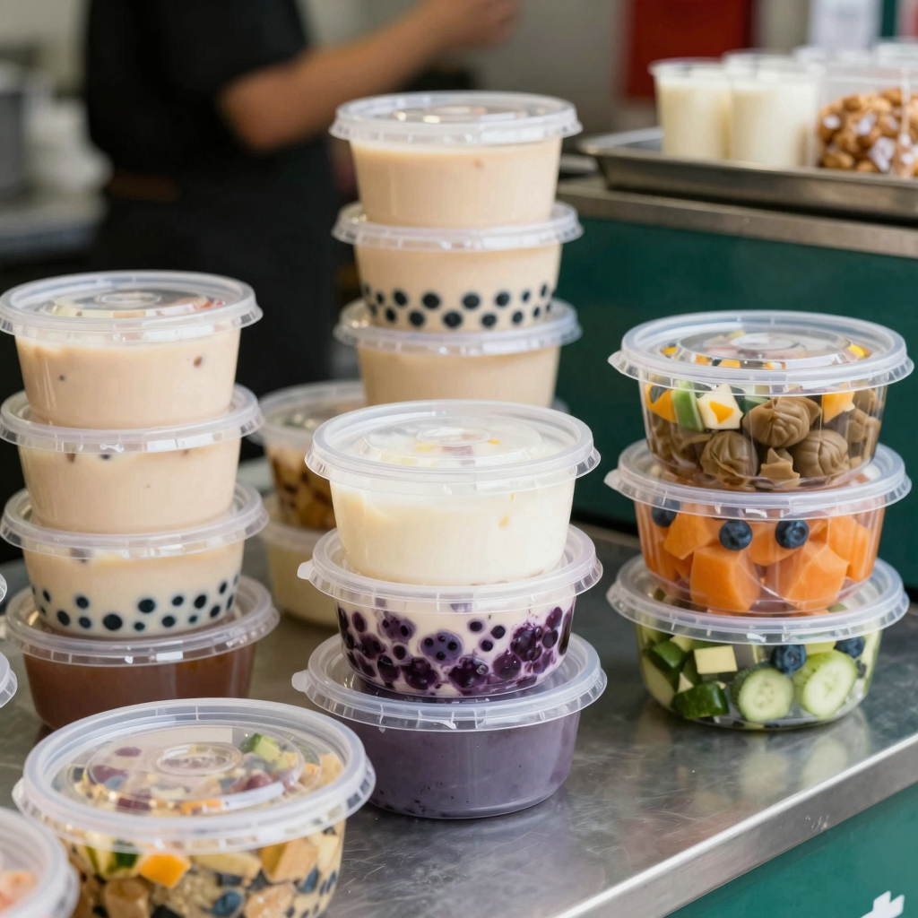 Plastic Food Containers in Use