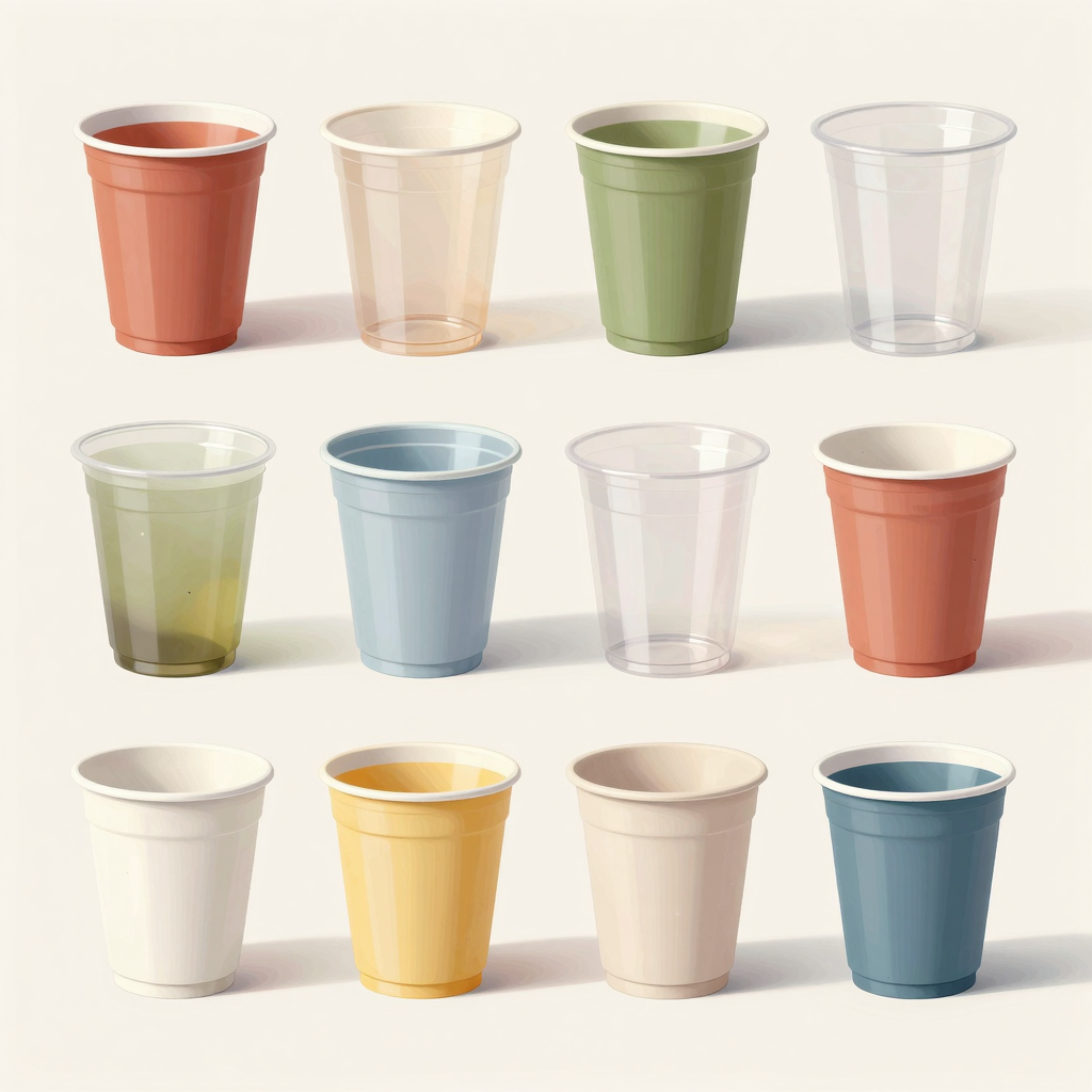 Variety of Small Plastic Disposable Cups