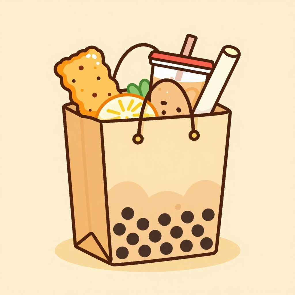 Takeout Bag with Food