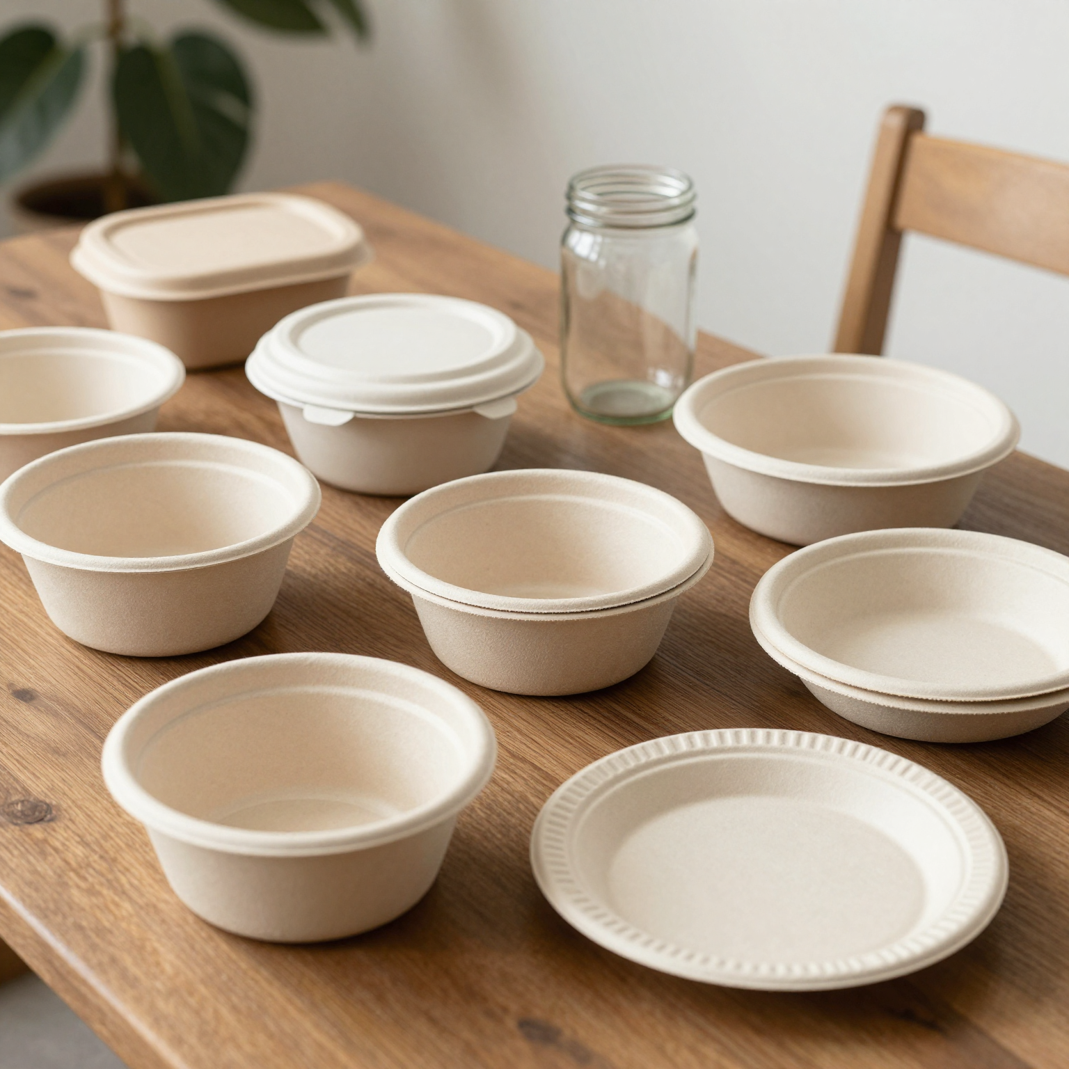 Eco-friendly food containers showcasing diversity