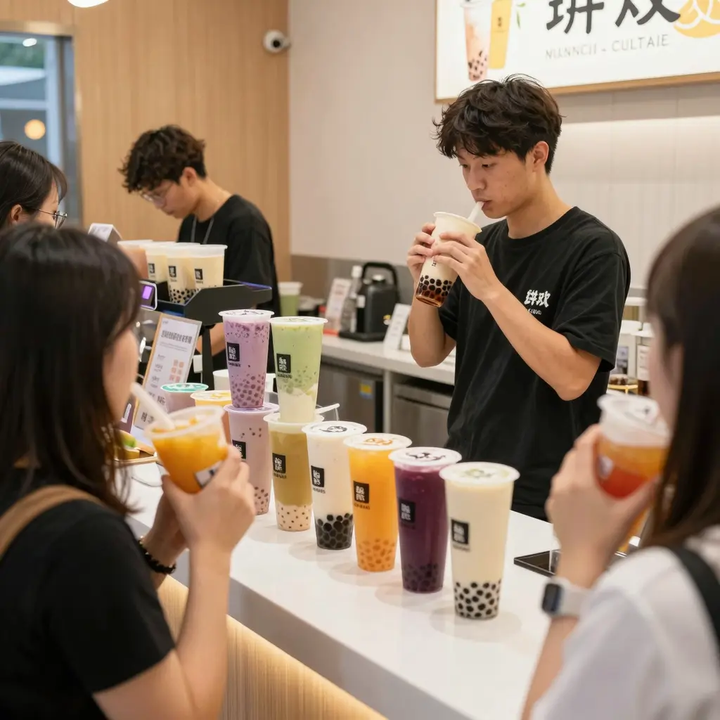 Bubble Tea Shop with 4x4 Plastic Containers