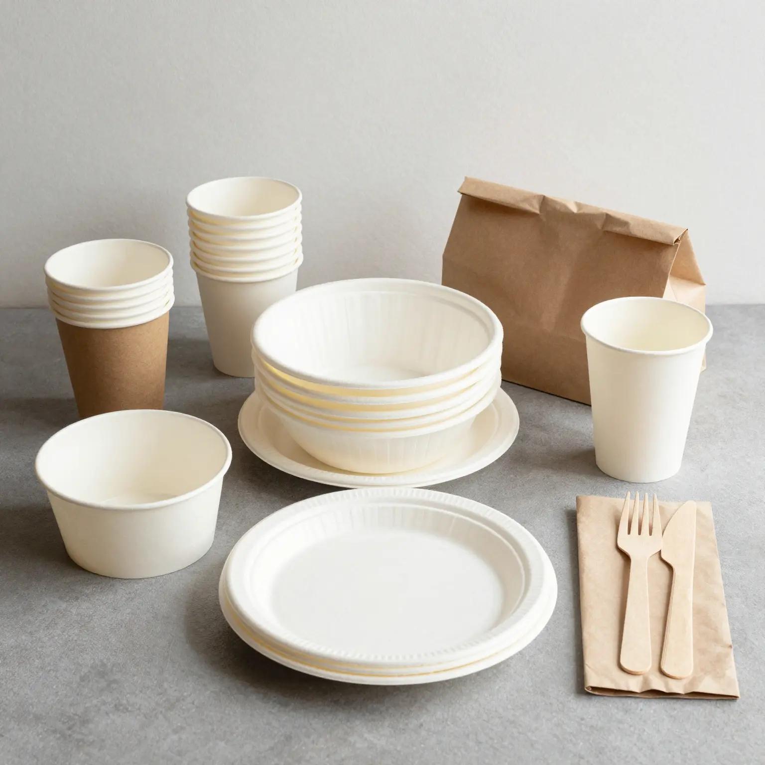 Various Disposable Tableware Options