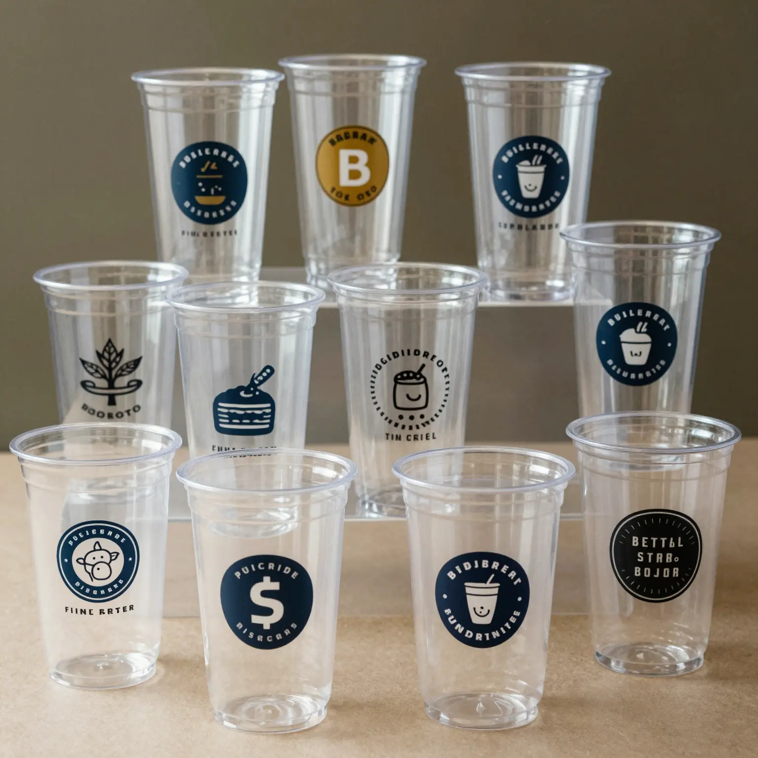 Clear Plastic Logo Cups