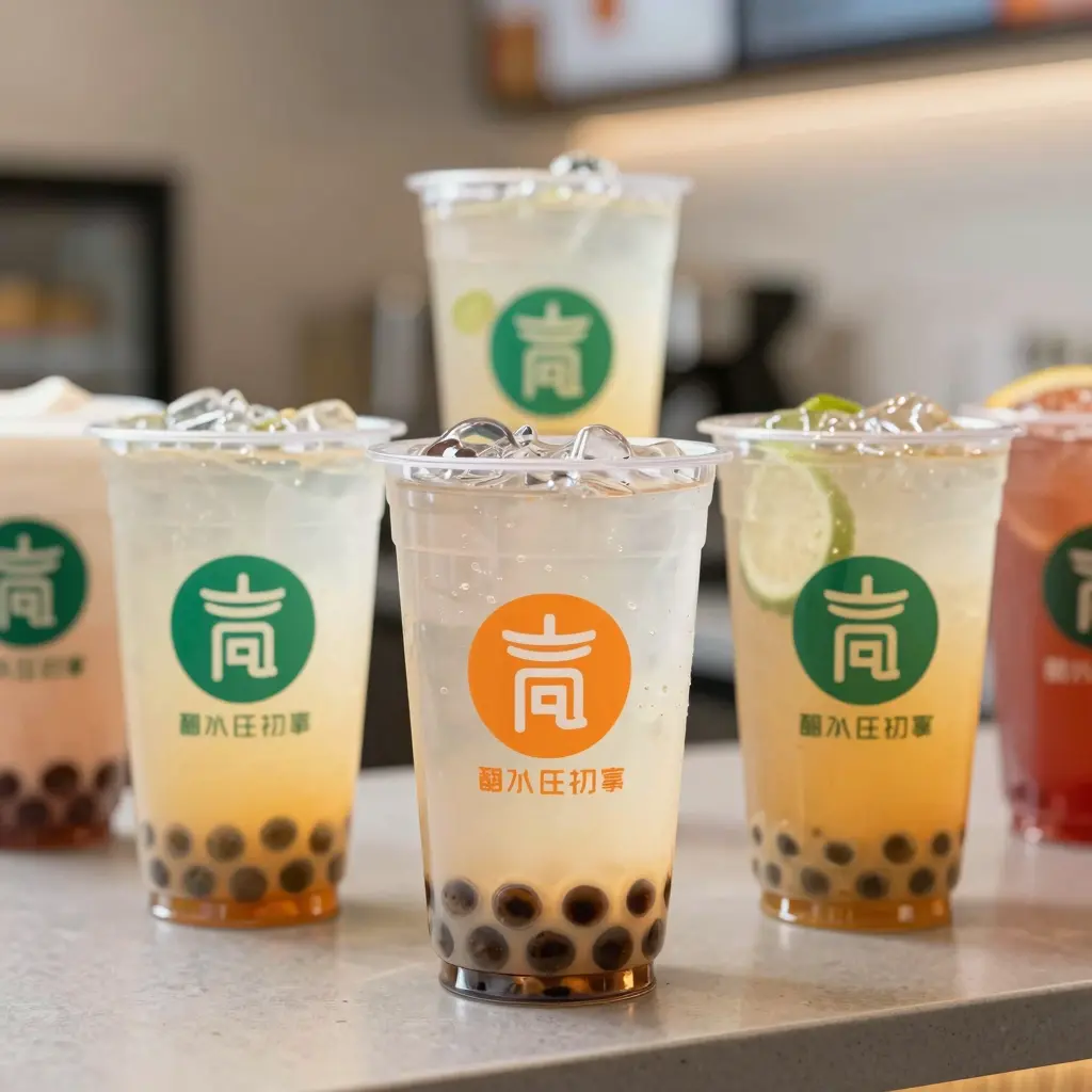 Clear Plastic Logo Cups