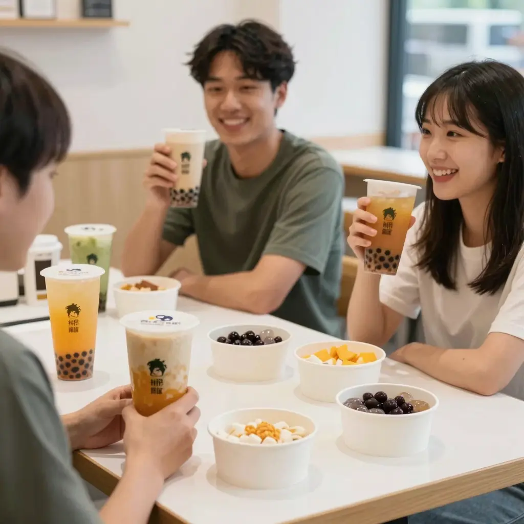 Safe Disposable Bowls in a Bubble Tea Shop