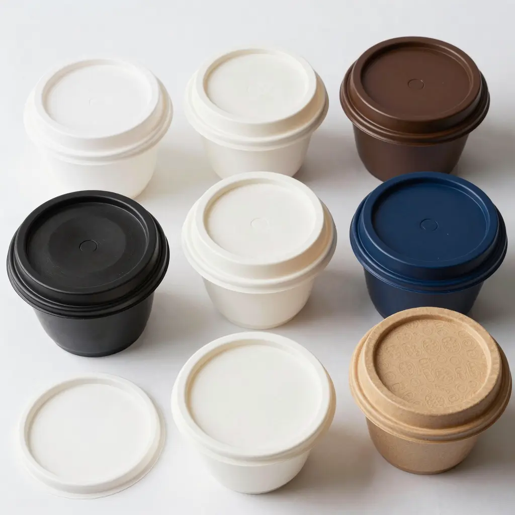 Various designs of disposable food-grade bowl lids