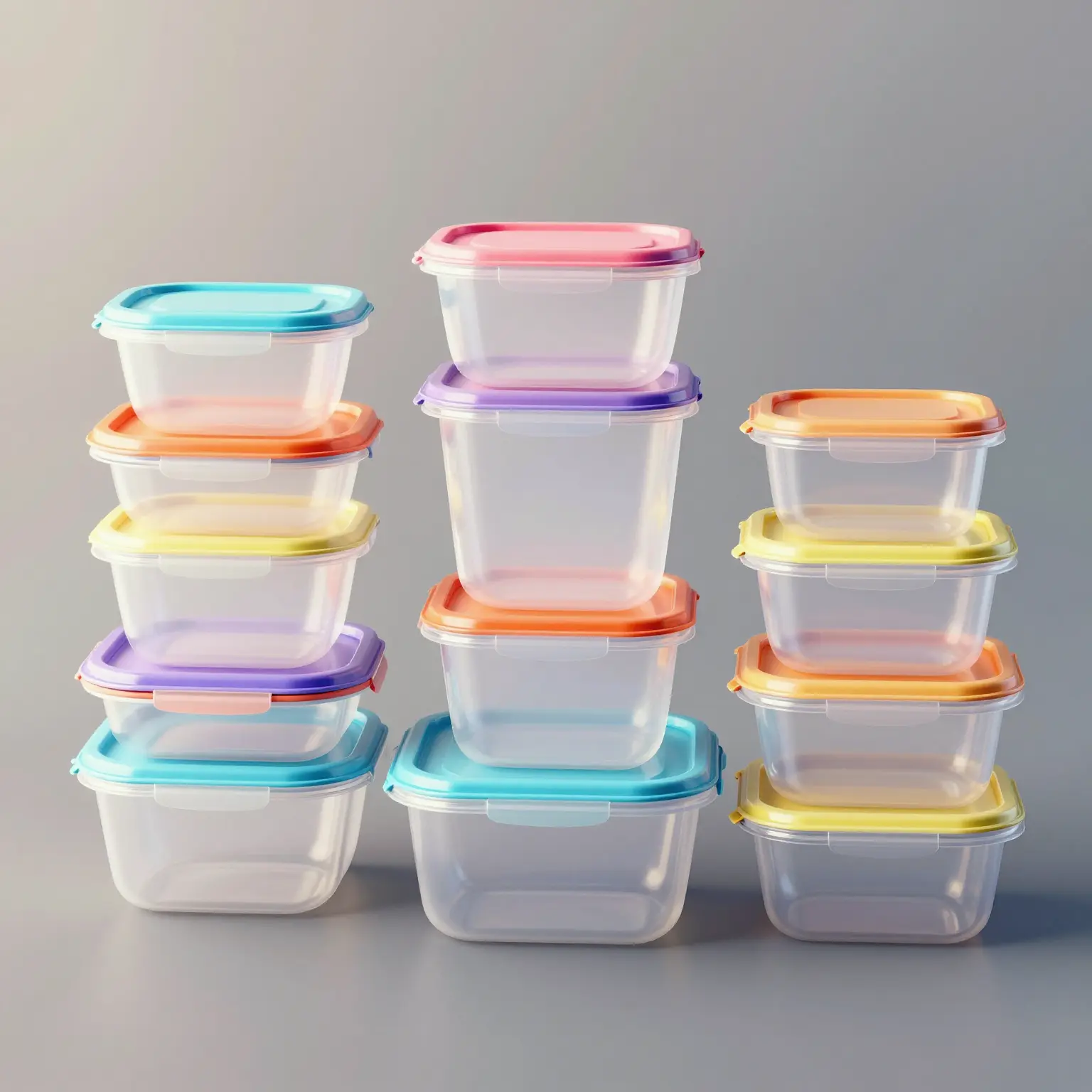 Various Sizes of Plastic Food Containers
