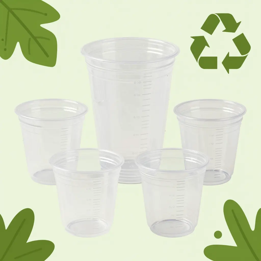 Eco-friendly disposable plastic measuring cups