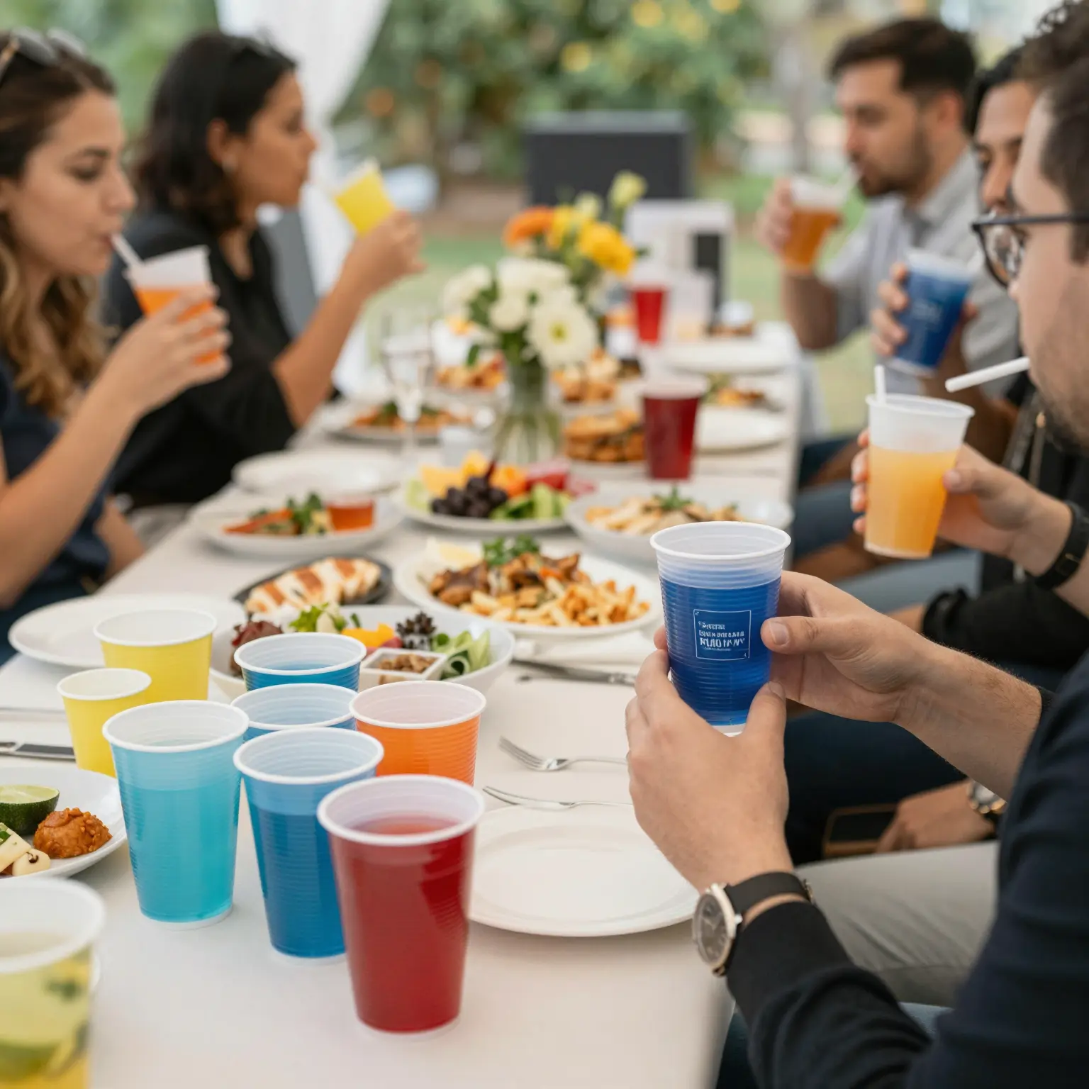 Catering Event with Disposable Cups