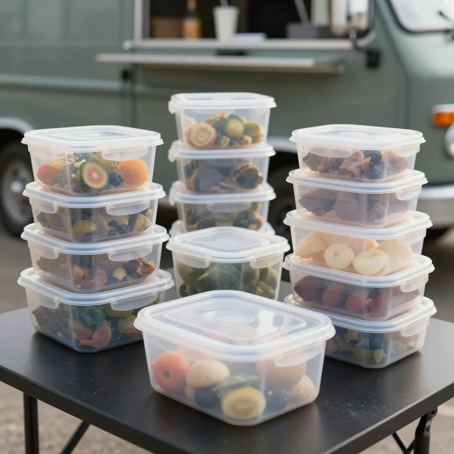 Square Plastic Military Food Containers