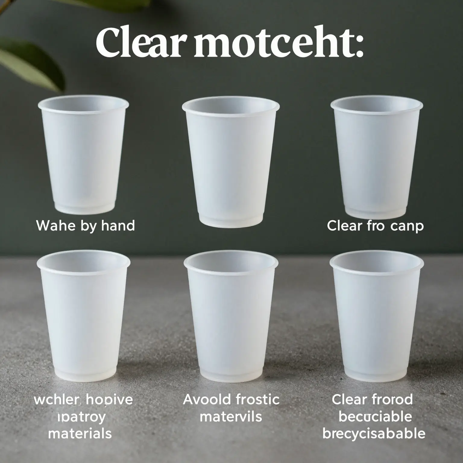 Care Instructions for Clear Frosted Plastic Cups
