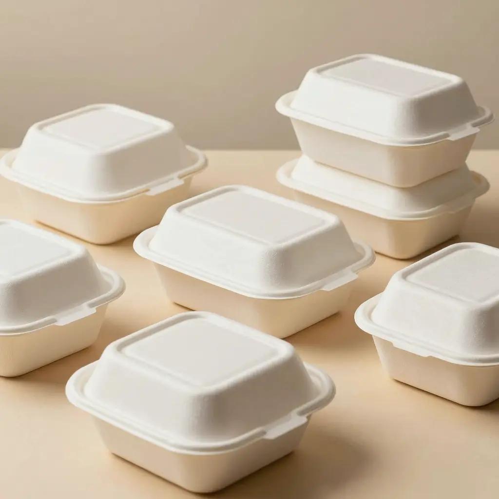 A variety of foam food containers