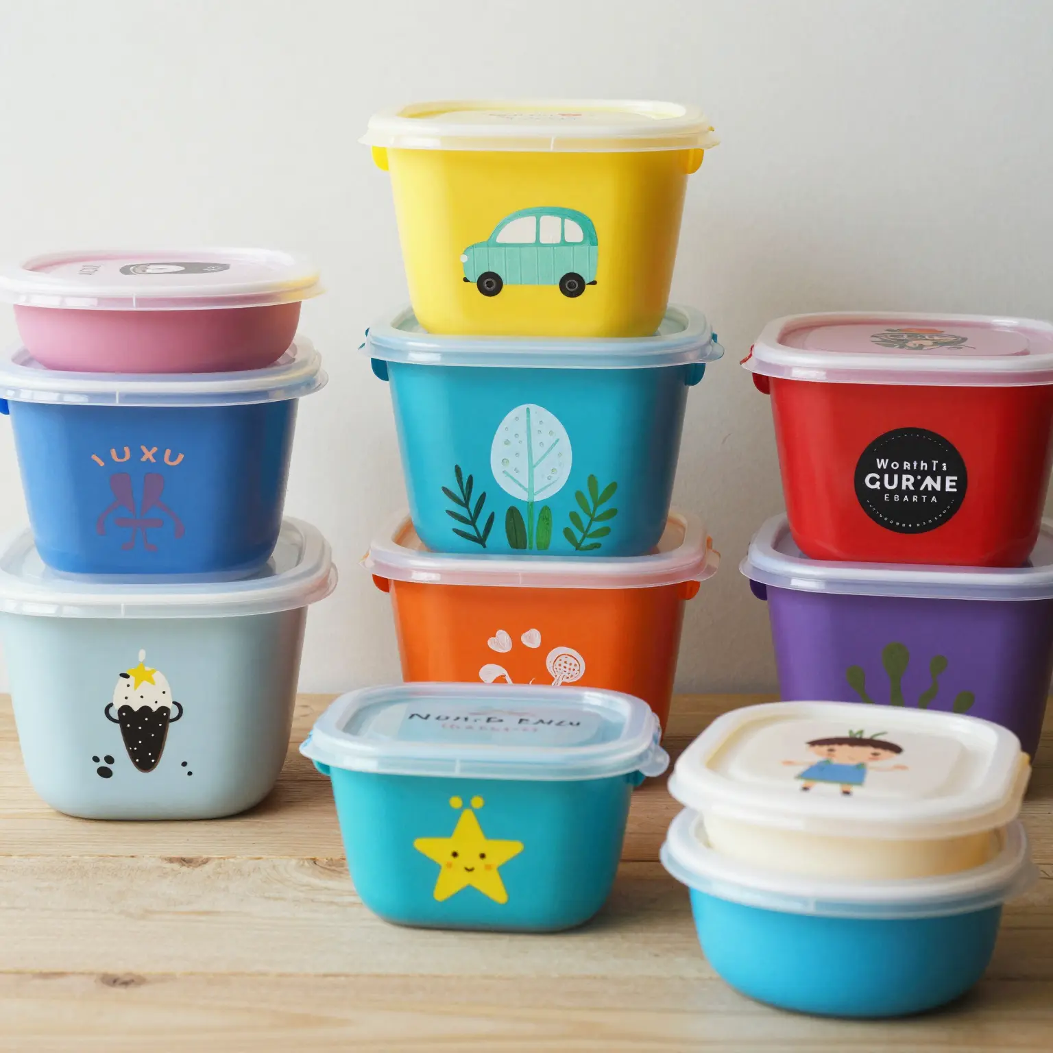 Painted Plastic Food Containers