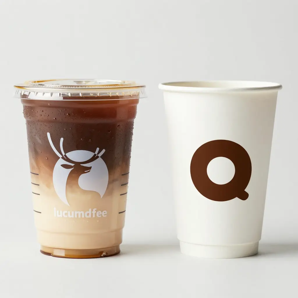 Custom-branded disposable plastic cups: glossy in-mould labelling versus matte screen printing