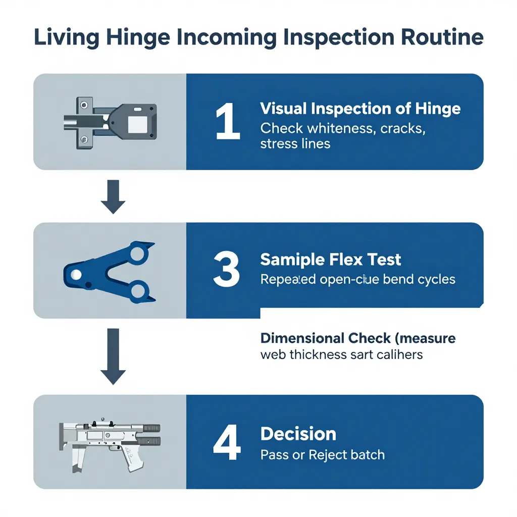 Living hinge incoming inspection routine flowchart