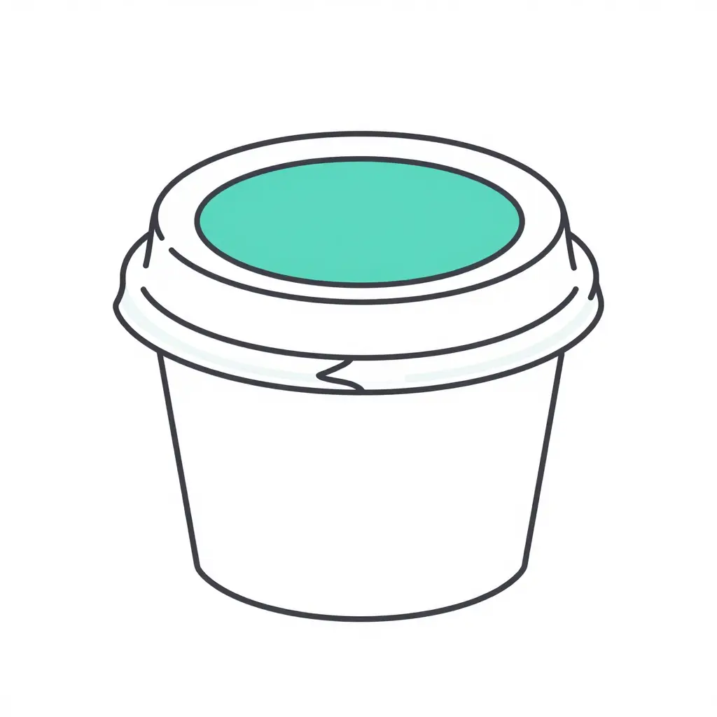Minimalist two-dimensional cross-section of the same cup rim with a mismatched lid, showing a visible gap between the lid skirt and the outside of the rolled rim edge plus clearance between the plug ring and the inner wall