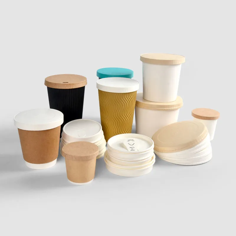 Wholesale Take Away 8oz 12oz Disposable Coffee Paper Cup with Lids