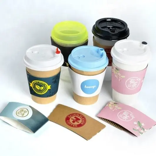 Multi Size In Stock Paper Coffee Cup Sleeve Custom Cup Sleeve