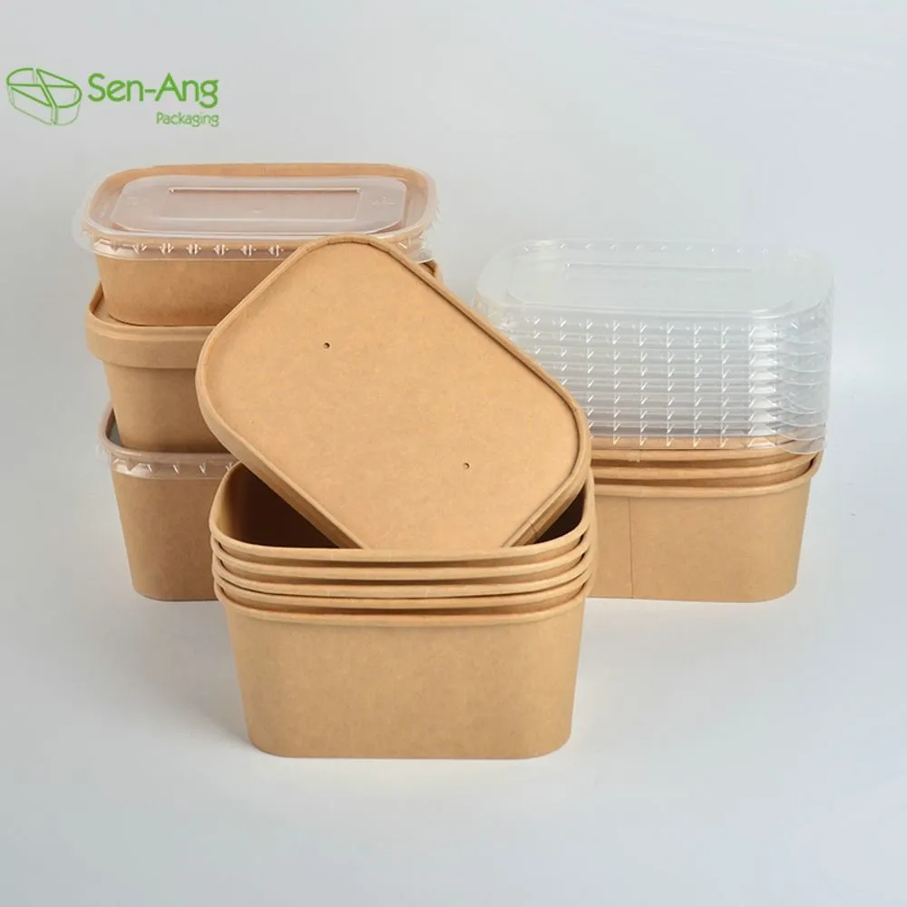 Wholesale Quarter Salad 1100ml Take Out Paper Kraft Bowl - Image 7