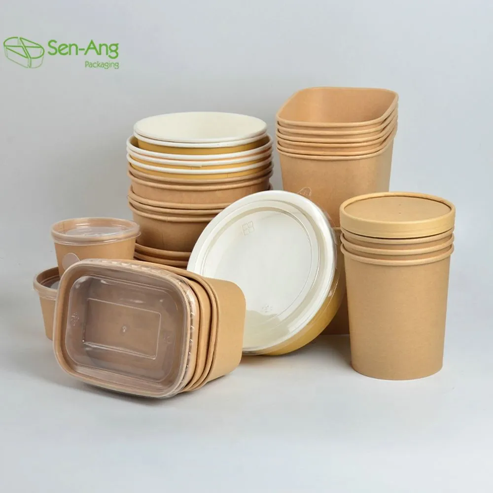 Wholesale Quarter Salad 1100ml Take Out Paper Kraft Bowl - Image 8