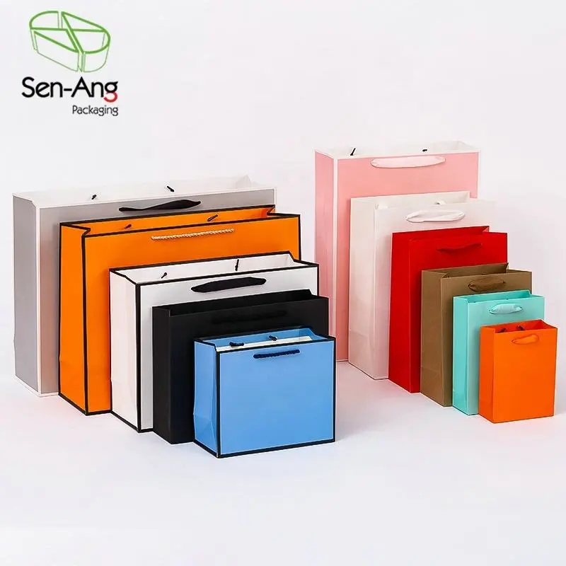 Custom Print White Pink Black Brown Kraft Paper Bag - Image 7