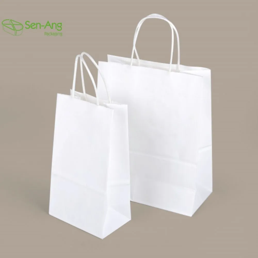 Eco Friendly Cheap Kraft Handle Custom White Paper Bag with Logo - Image 6