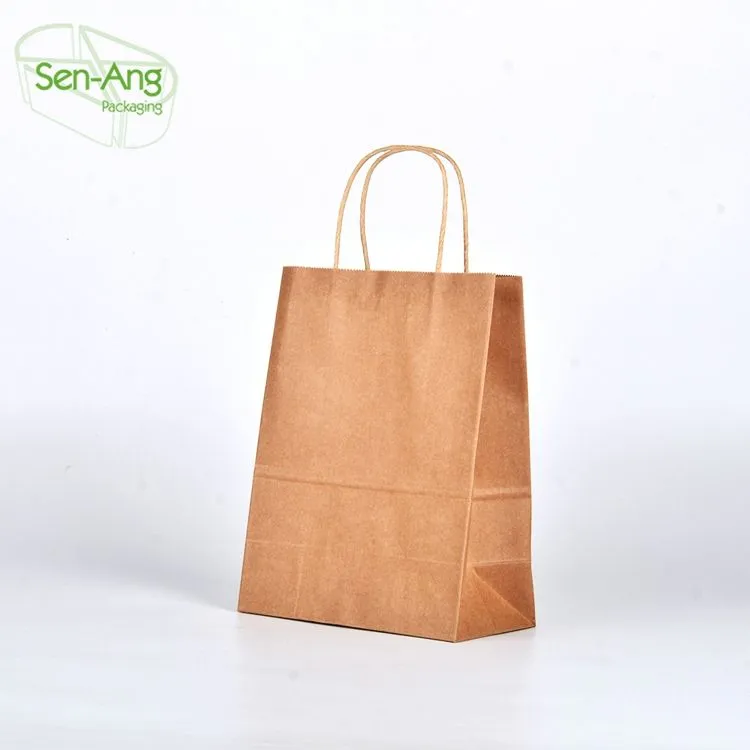 Custom Paper Bag with Handle Brown Paper Bag Kraft Paper Bag - Image 3