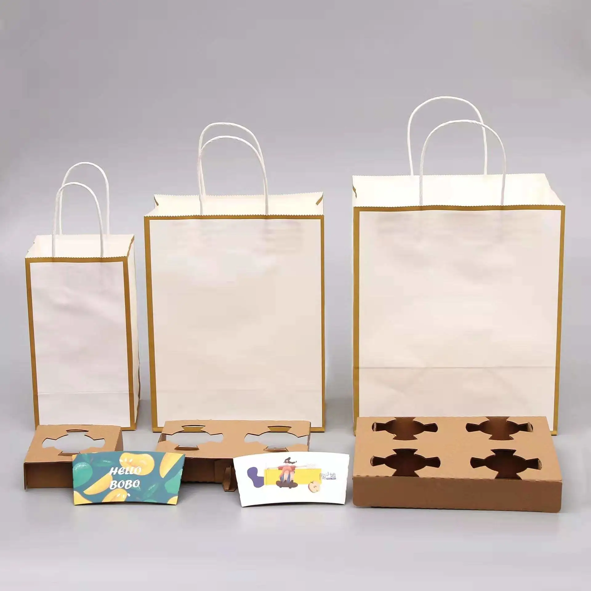 Custom Paper Bag with Handle Brown Paper Bag Kraft Paper Bag - Image 4