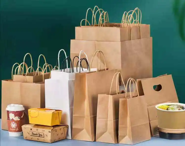 Custom Paper Bag with Handle Brown Paper Bag Kraft Paper Bag - Image 8