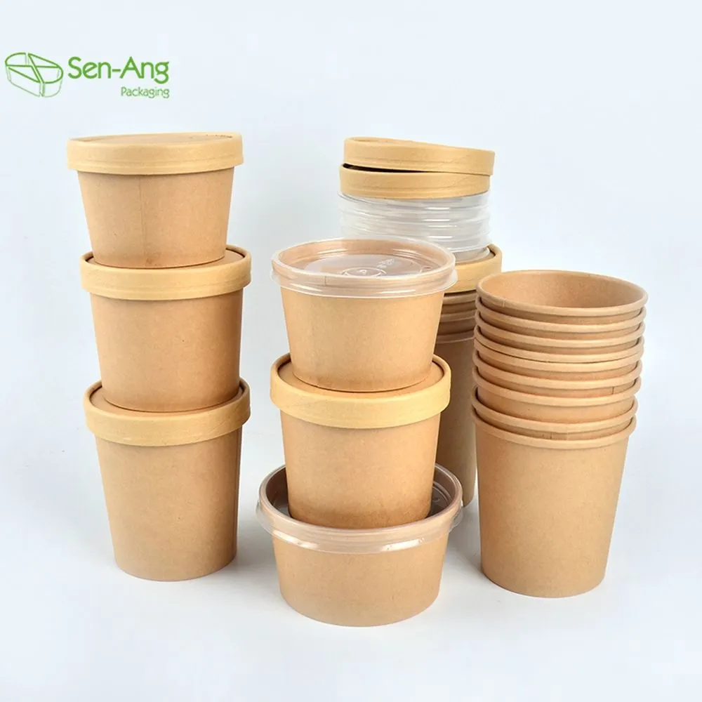 Disposable 1300ml 1500ml Paper Soup Container Soup Bowl