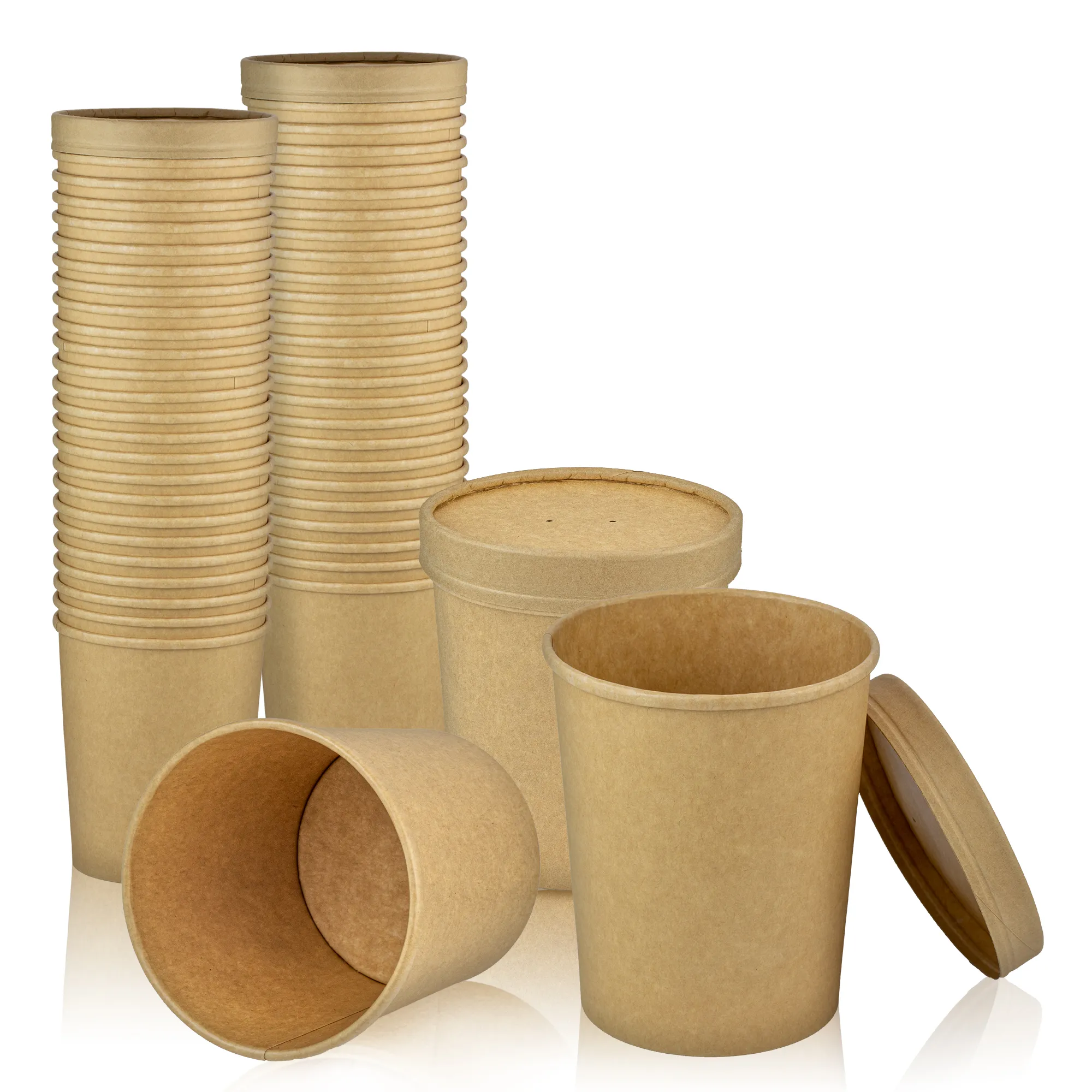Customizd Soup Container Kraft Paper Noodle Cup Hot Soup Bowls with Lids - Image 5