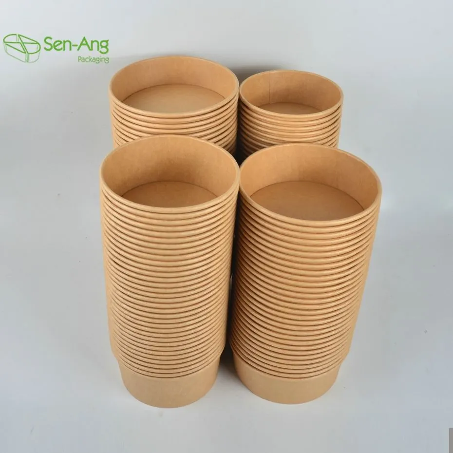 Top Fashion Mixing Leakproof Large Round Kraft Soup Salad Bowl