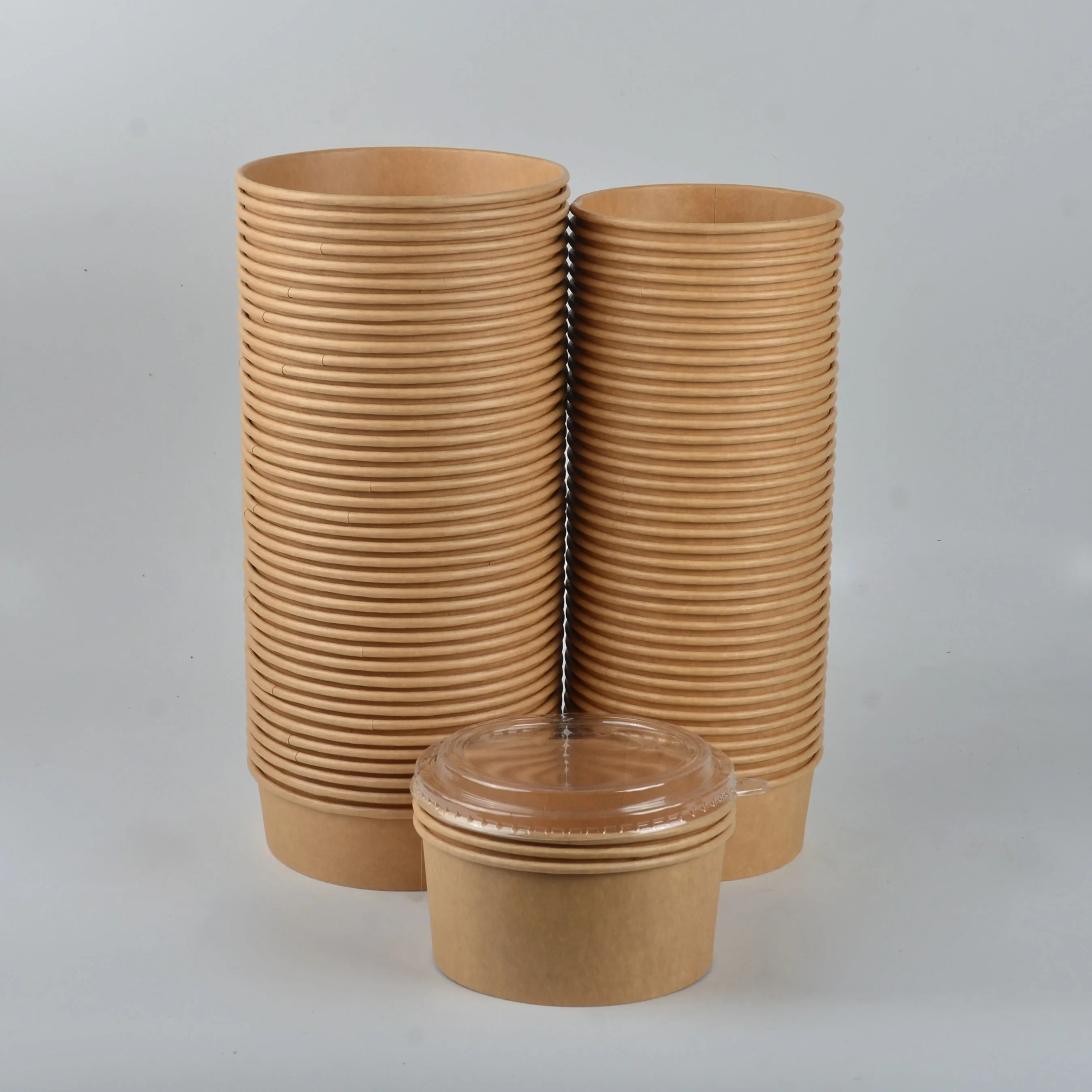 Customized Microwave Heated Enlarged Round Bowl Kraft Paper Salad Bowl - Image 5