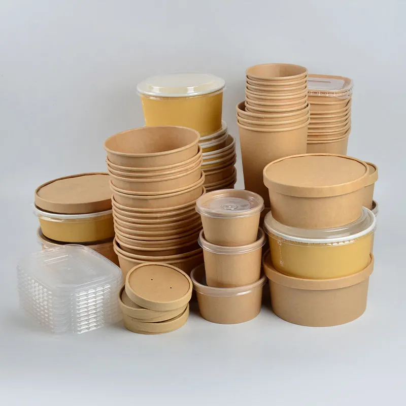 Customized Microwave Heated Enlarged Round Bowl Kraft Paper Salad Bowl - Image 6