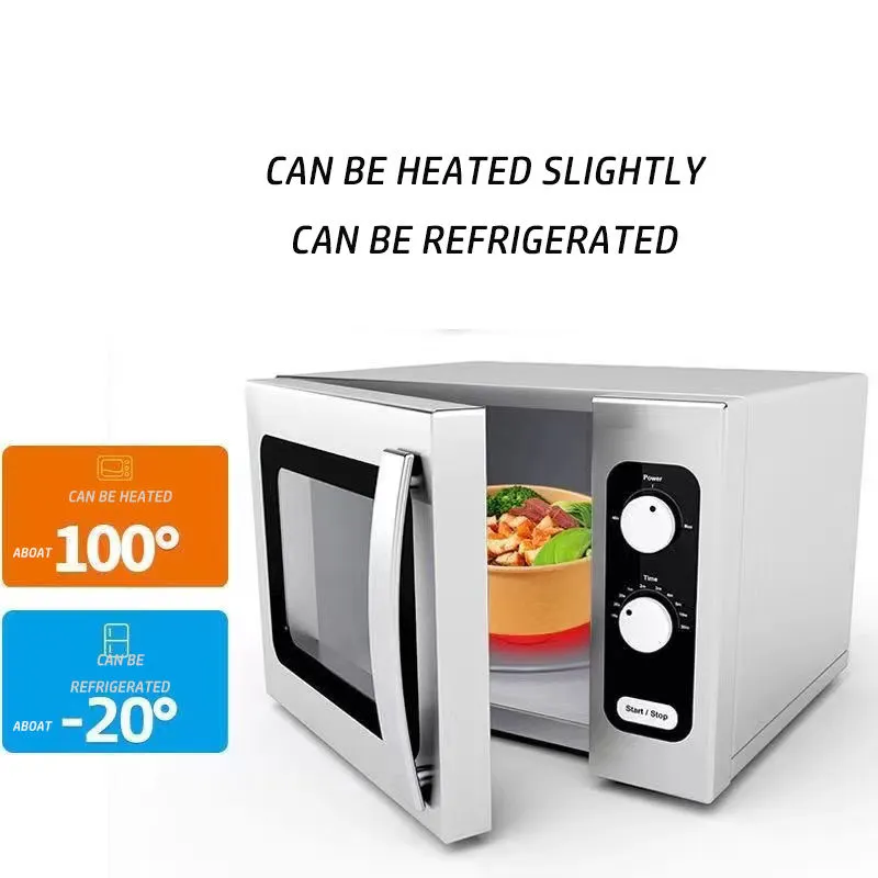 Customized Microwave Heated Enlarged Round Bowl Kraft Paper Salad Bowl - Image 9