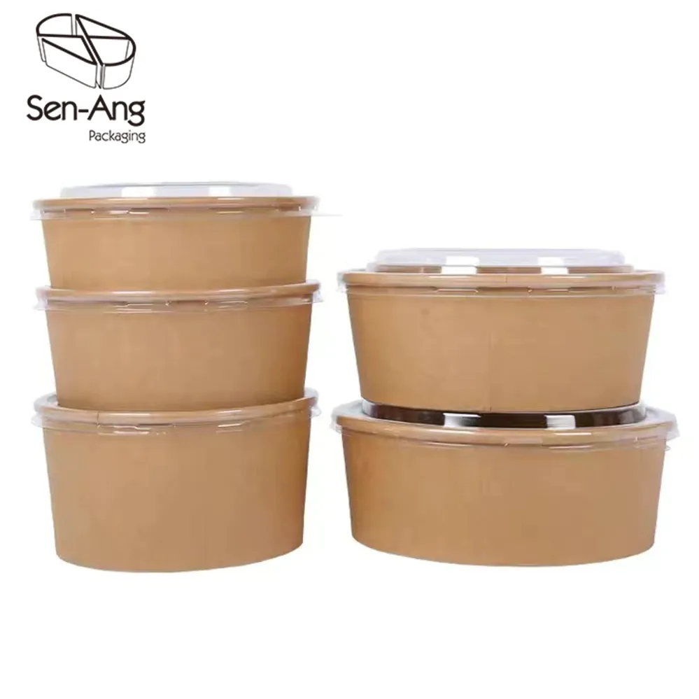 Custom Paper Salad Bowl Factory Direct Sale Take Away Round Bowl - Image 3