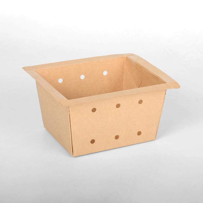 Heatseal Paper Box for Vegetable & Fruit Packaging Paper Produce Container