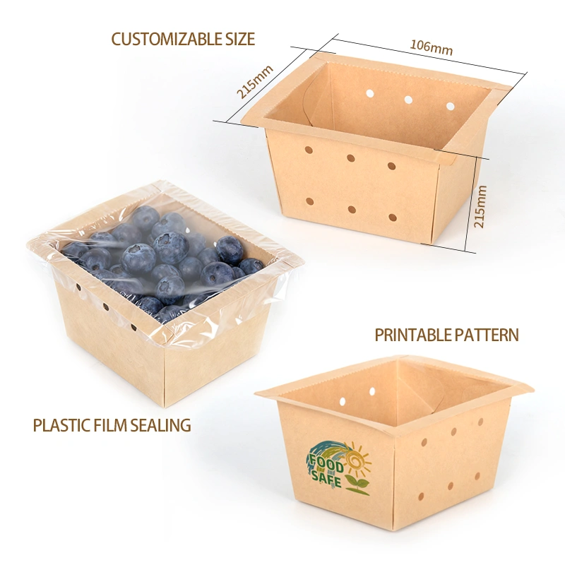 Heatseal Paper Box for Vegetable & Fruit Packaging Paper Produce Container - Image 3