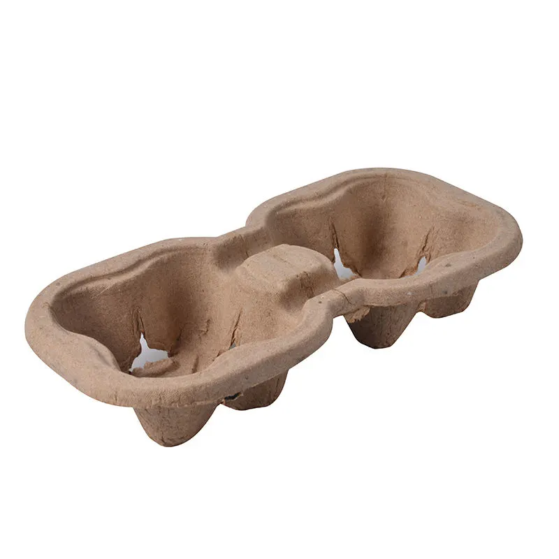 Customized Takeaway Hot Coffee Cup Carrier Sugarcane Pulp Cup Holder - Image 5