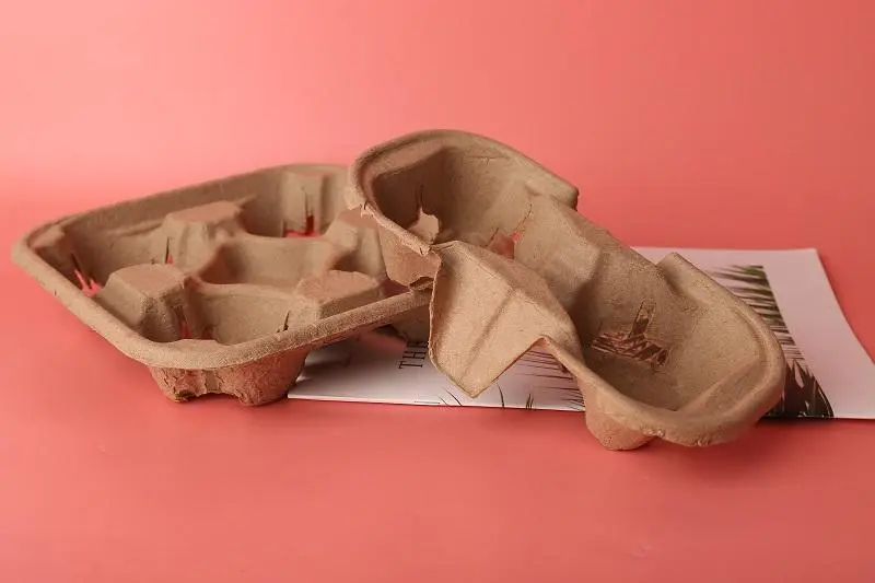 Customized Takeaway Hot Coffee Cup Carrier Sugarcane Pulp Cup Holder - Image 7