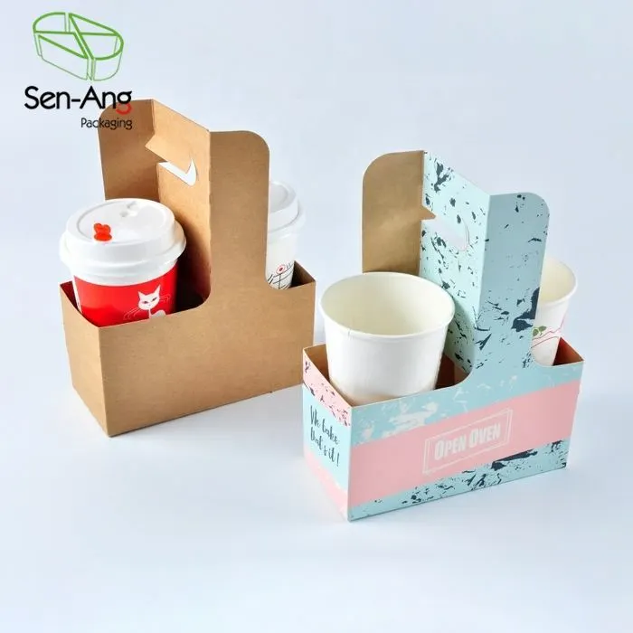 Good Quality Cardboard Holder Paper Disposable Cup Holder Tray