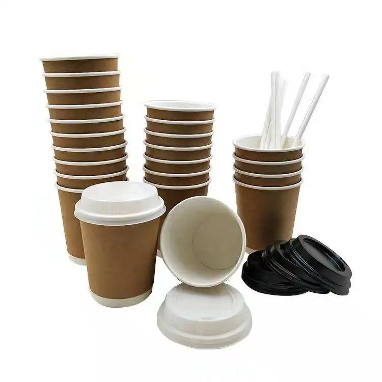 Wholesale To Go 8oz Logo Printed Insulated Paper Coffee Cup for Hot Drinks