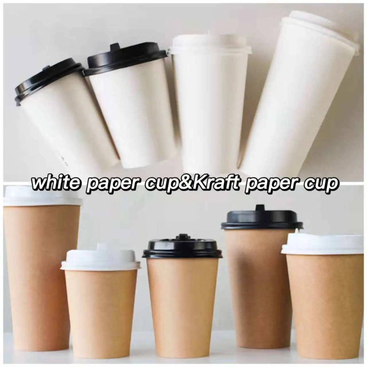 Eco Friendly Printed Logo Take Away 8oz 12oz Paper Cup - Image 4