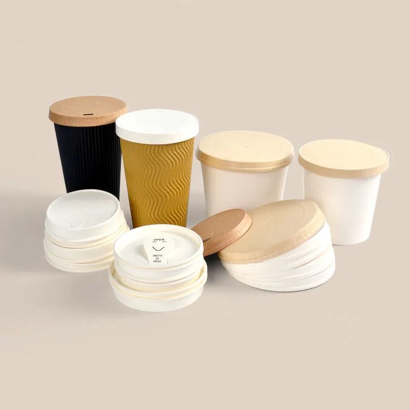 Single Wall Paper Coffee Cups with Lid Paper Cups for Hot Drinks