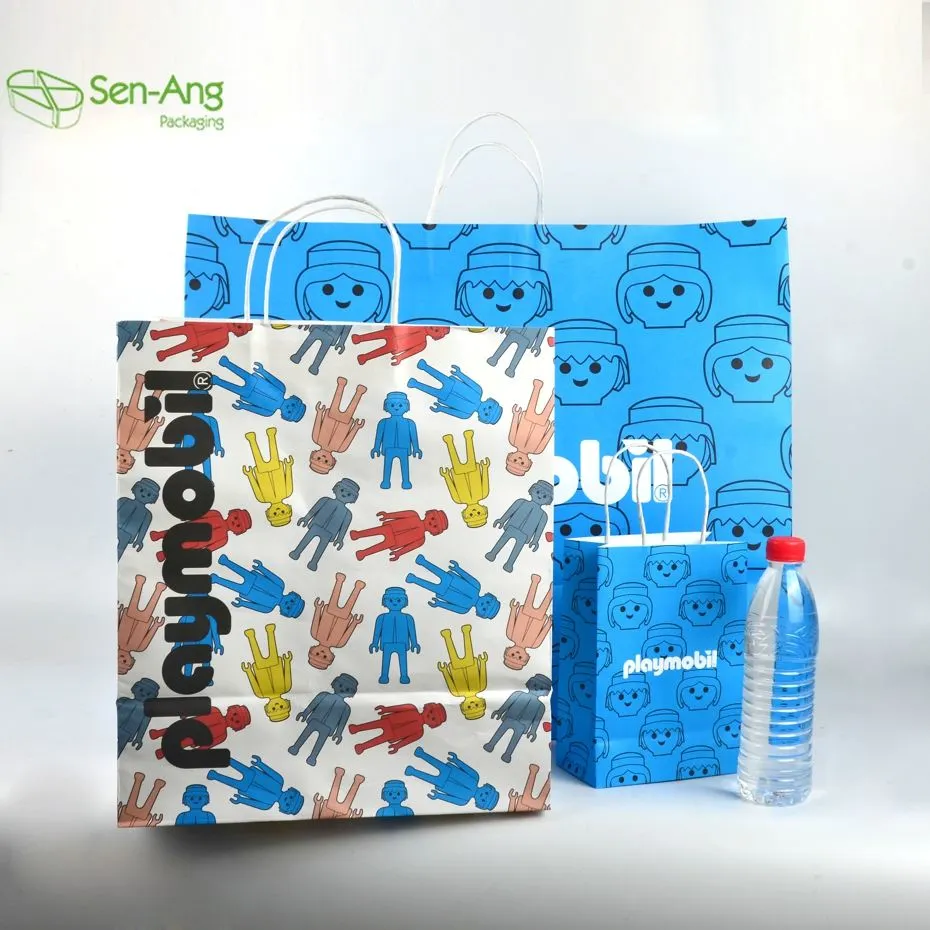 New Design Food Grade Greaseproof Kraft Paper Bread Bag with Handles